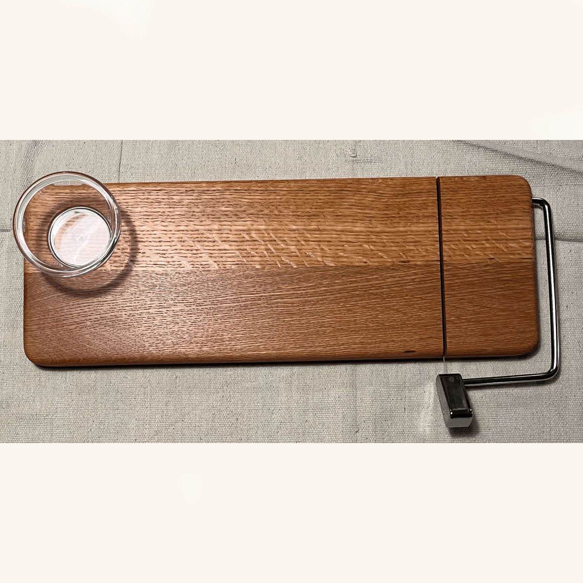 Large Oak Cheese Slicer Board with Cup Backwoods Creations LLC