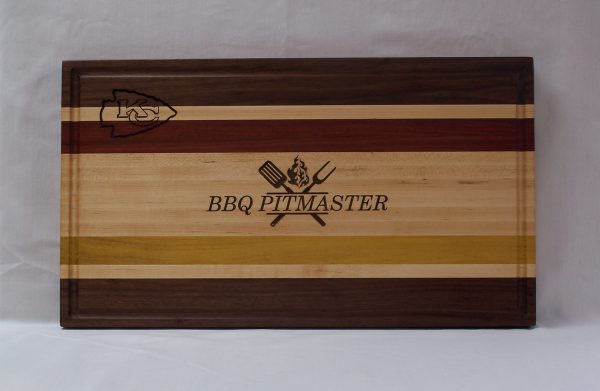 BBQ Pitmaster Engraved Reversable Brisket Board with KC Arrowhead