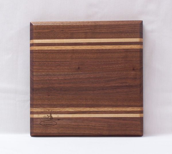 Quad Stripe Walnut Cutting Board with Handles - Image 2