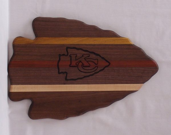 Arrowhead Charcuterie Board - Red, White, and Yellow Stripes