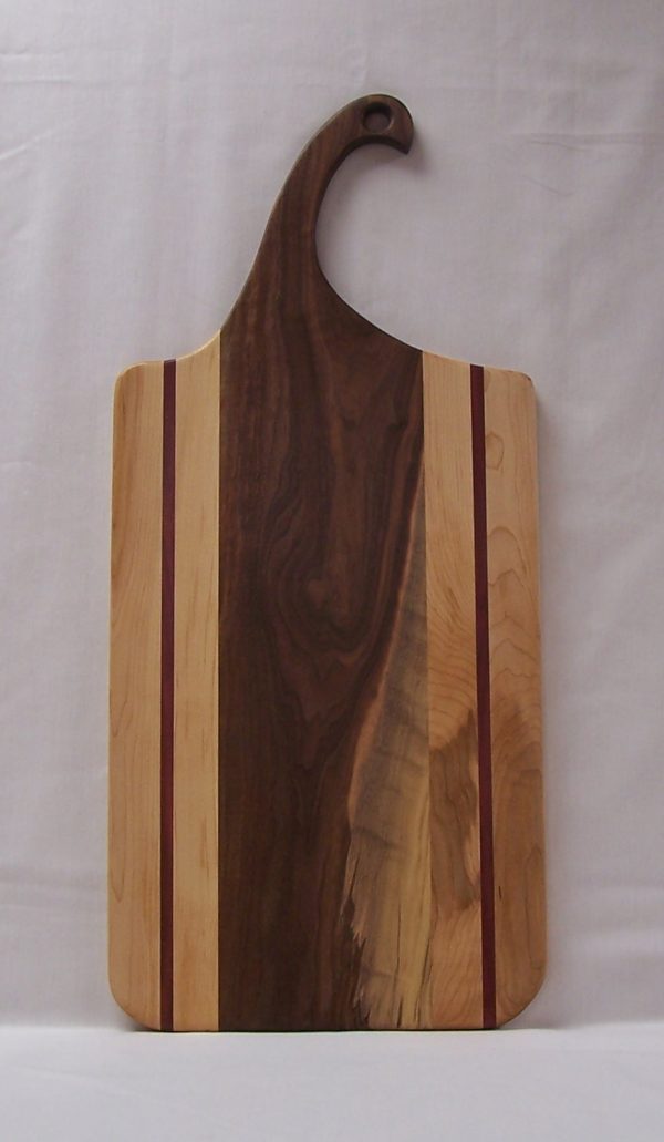 Large Charcuterie Board - Walnut with Hard Maple and Purple Heart
