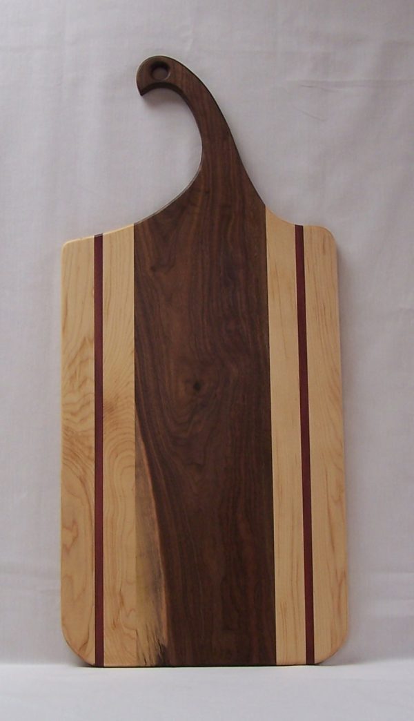 Large Charcuterie Board - Walnut with Hard Maple and Purple Heart - Image 2