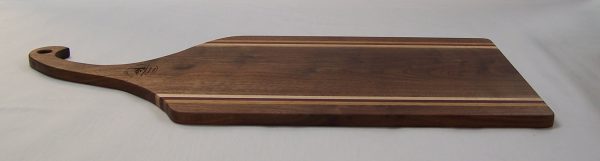 Large Charcuterie Board - Walnut with Hard Maple, Oak and African Padauk Stripes - Image 3