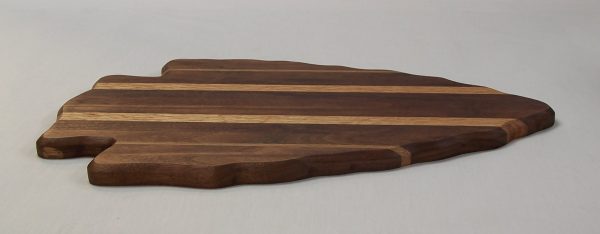 Arrowhead Charcuterie Board - Walnut with Thick Red Oak Stripes In Center - Image 3