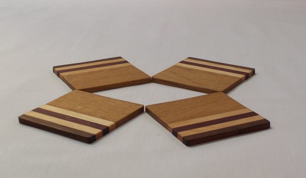 Solid Hardwood Coasters with Stand - Image 4